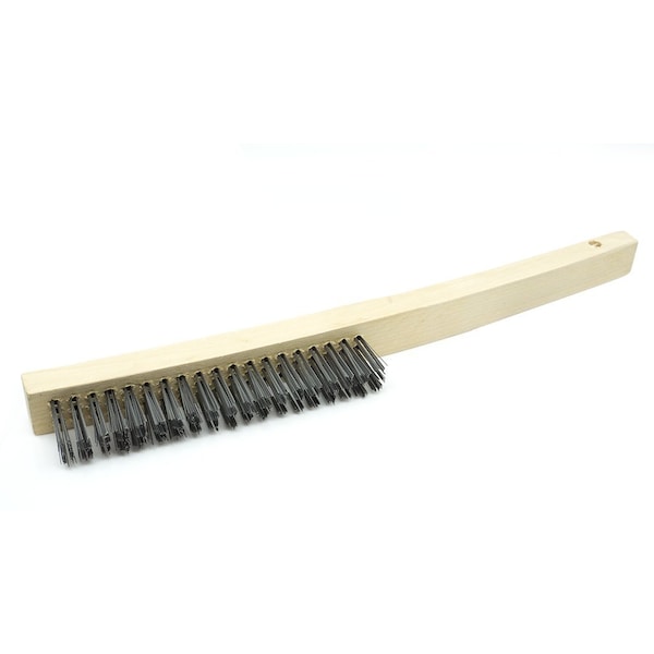 Continental Abrasives 3x19 Wood Long Curved Handle Stainless Wire brush